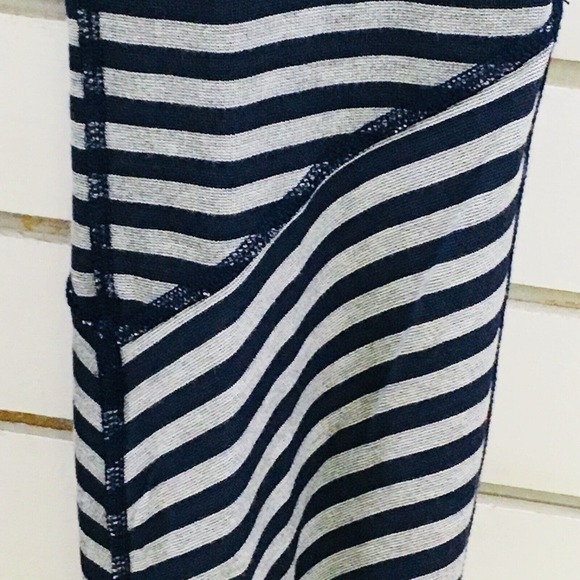 Womens S Lynn Ritchie Leggings Reversible Navy Blue Gray Striped 29"‎ Inseam New - Picture 3 of 8